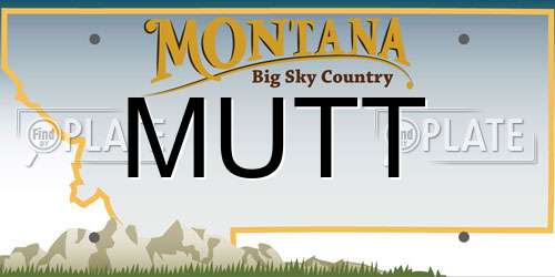 MUTT Montana License Plate