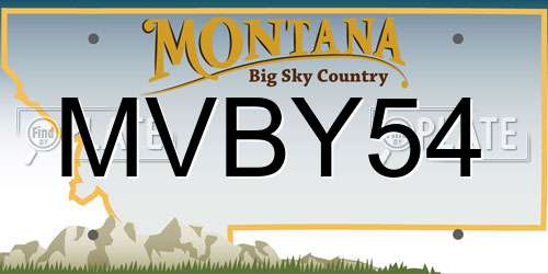 MVBY54 Montana License Plate