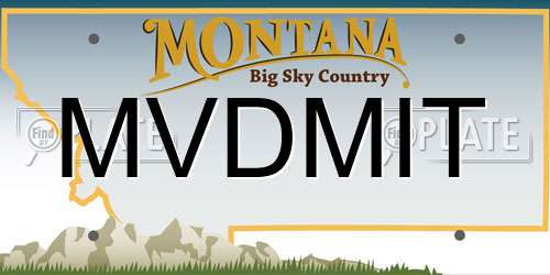 MVDMIT Montana License Plate