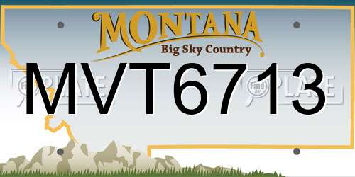 MVT6713 Montana License Plate
