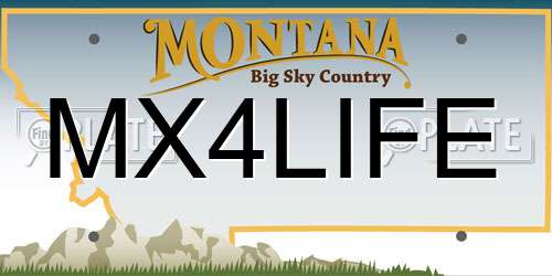 MX4LIFE Montana License Plate
