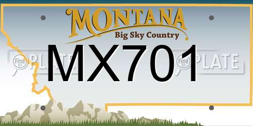 MX701 Montana License Plate