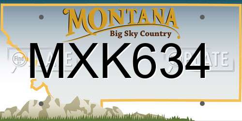 MXK634 Montana License Plate