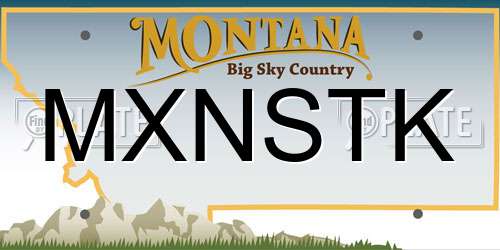 MXNSTK Montana License Plate