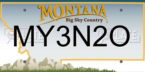 MY3N2O Montana License Plate