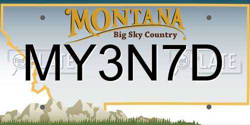 MY3N7D Montana License Plate