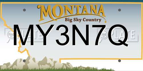 MY3N7Q Montana License Plate