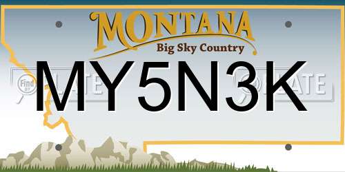MY5N3K Montana License Plate