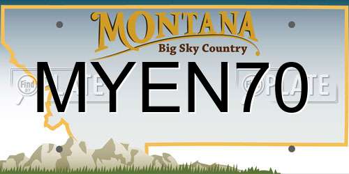 MYEN70 Montana License Plate