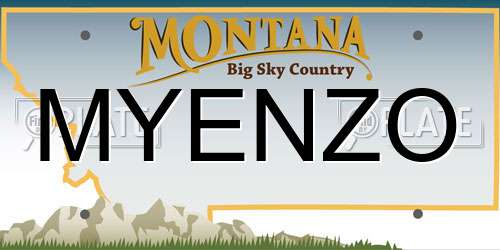 MYENZO Montana License Plate