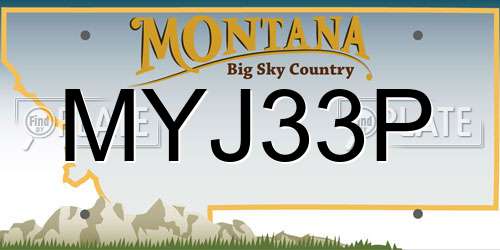 MYJ33P Montana License Plate