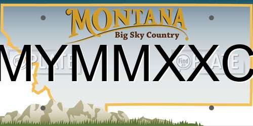 MYMMXXC Montana License Plate