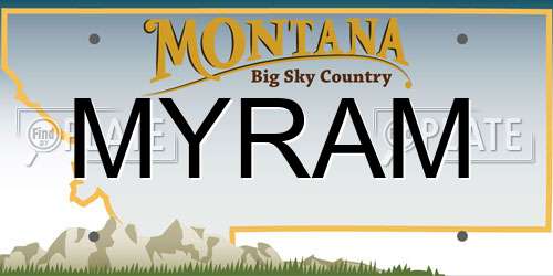 MYRAM Montana License Plate