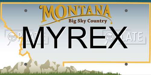 MYREX Montana License Plate