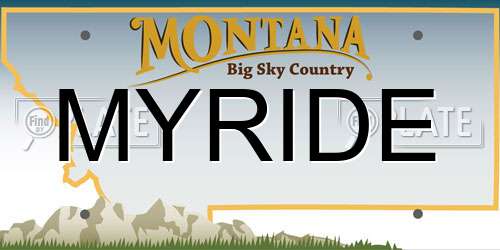 MYRIDE Montana License Plate