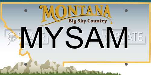 MYSAM Montana License Plate