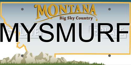 MYSMURF Montana License Plate