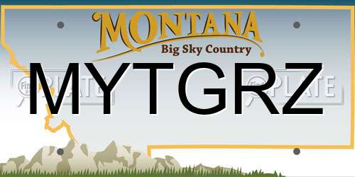 MYTGRZ Montana License Plate