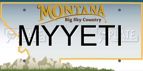 MYYETI Montana License Plate