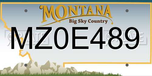 MZ0E489 Montana License Plate