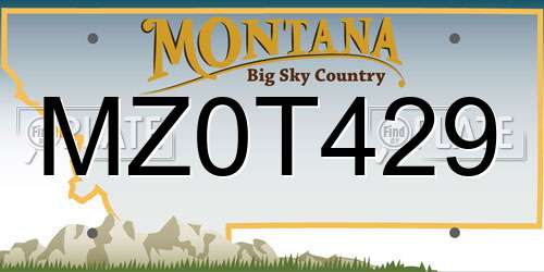 MZ0T429 Montana License Plate