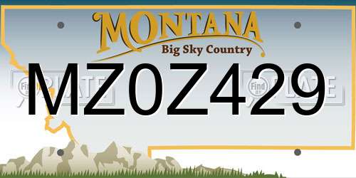 MZ0Z429 Montana License Plate