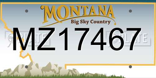 MZ17467 Montana License Plate