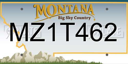 MZ1T462 Montana License Plate