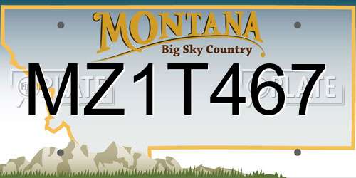 MZ1T467 Montana License Plate