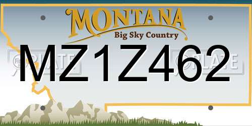 MZ1Z462 Montana License Plate