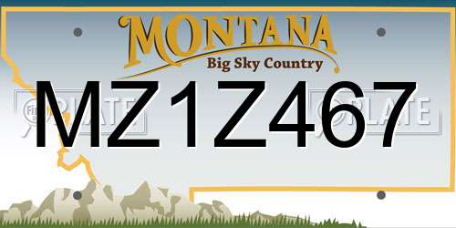 MZ1Z467 Montana License Plate