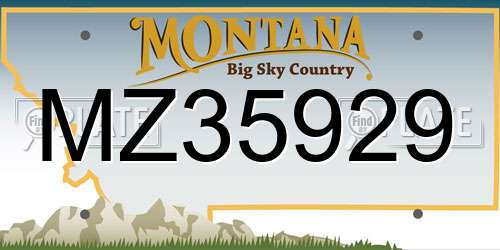 MZ35929 Montana License Plate
