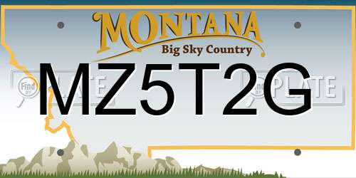 MZ5T2G Montana License Plate