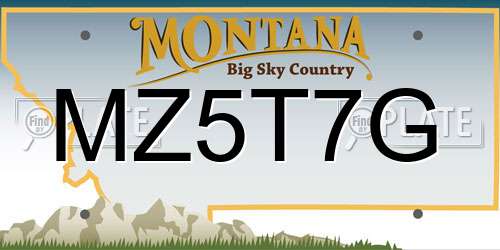 MZ5T7G Montana License Plate