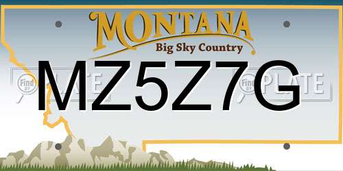 MZ5Z7G Montana License Plate
