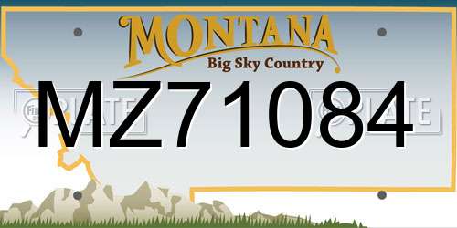 MZ71084 Montana License Plate