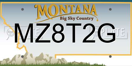 MZ8T2G Montana License Plate