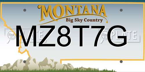 MZ8T7G Montana License Plate