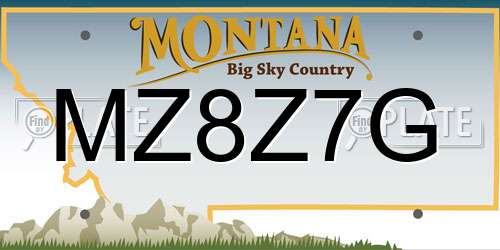 MZ8Z7G Montana License Plate