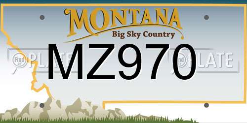 MZ970 Montana License Plate
