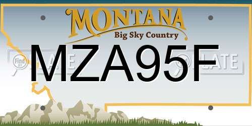 MZA95F Montana License Plate