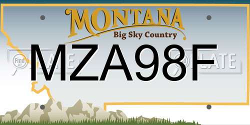 MZA98F Montana License Plate