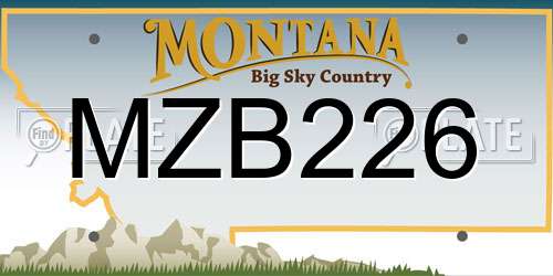 MZB226 Montana License Plate
