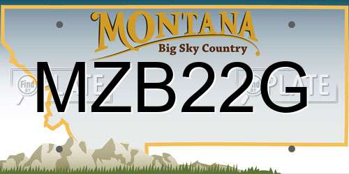 MZB22G Montana License Plate