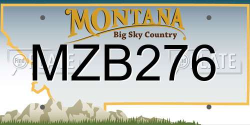 MZB276 Montana License Plate