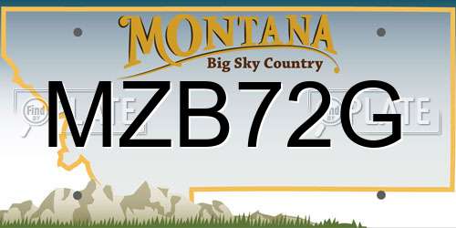 MZB72G Montana License Plate