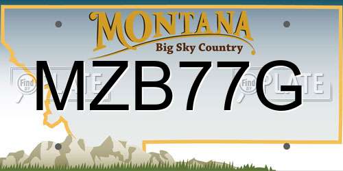 MZB77G Montana License Plate