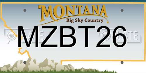 MZBT26 Montana License Plate