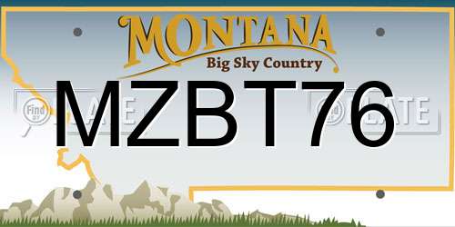 MZBT76 Montana License Plate