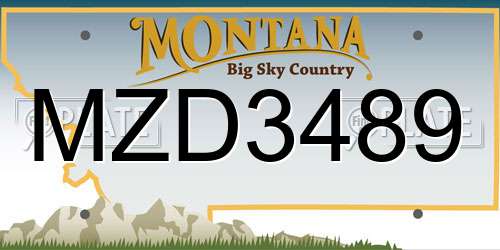 MZD3489 Montana License Plate
